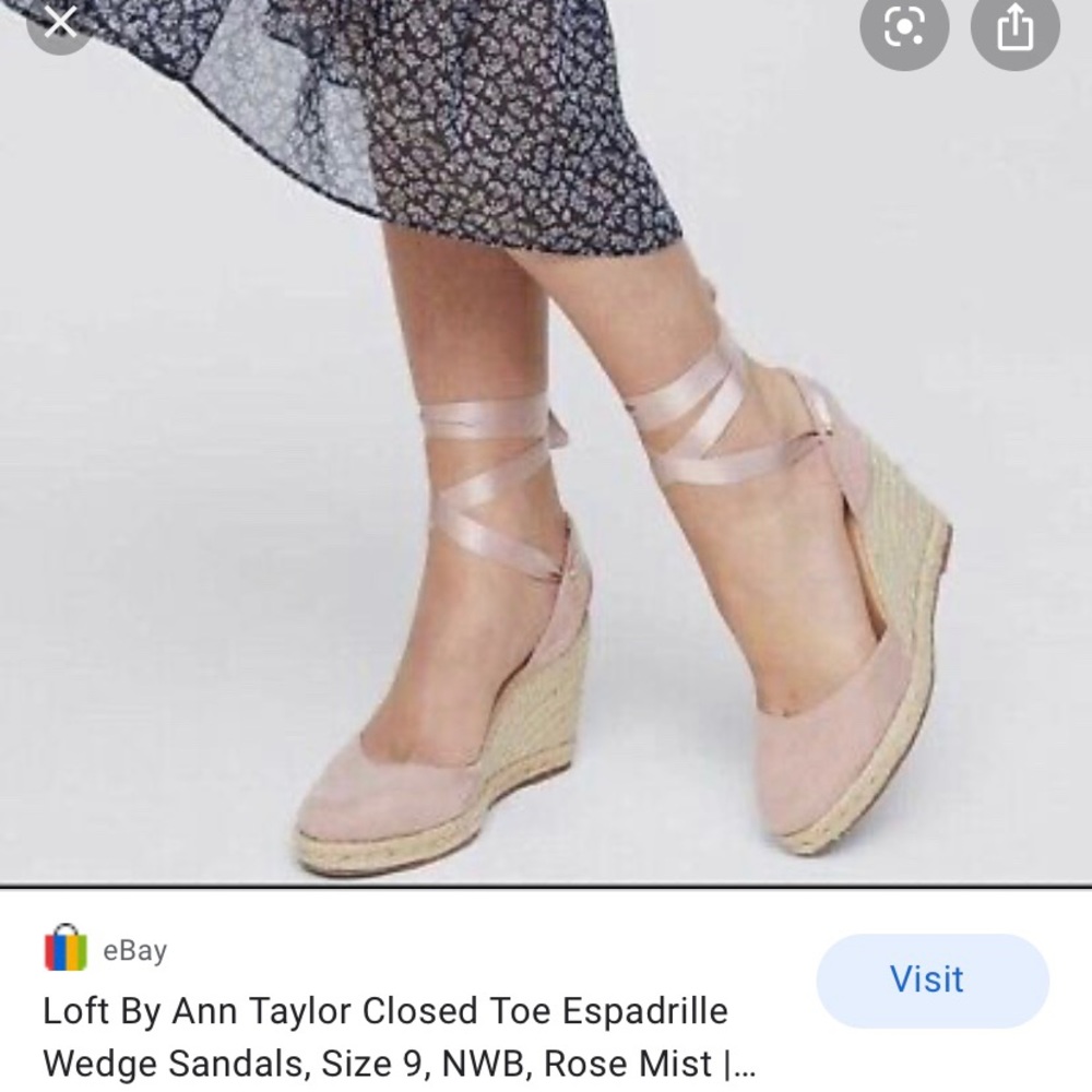 8.5 close toe espadrille wedges NWT